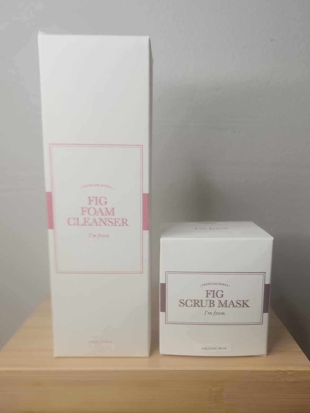 Fig Foam Cleanser & Fig Scrub Mask - White with Pink Accents